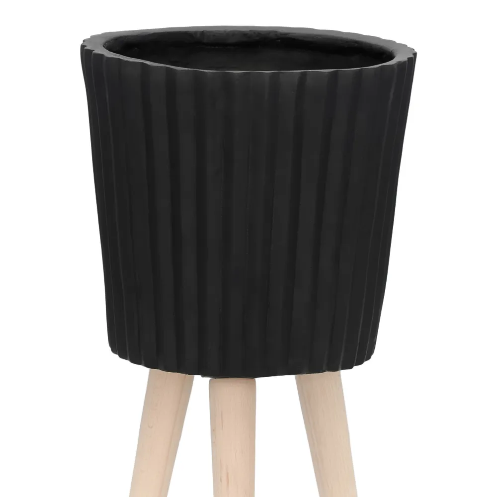 GLASTONCREST SET OF 2 BLACK PLANTER 21 (IN)