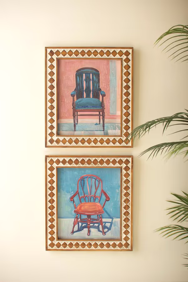 Set of 2 Framed Chair Paintings