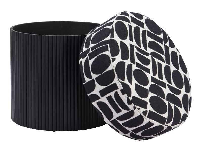 Boto Storage Ottoman Black & White 5