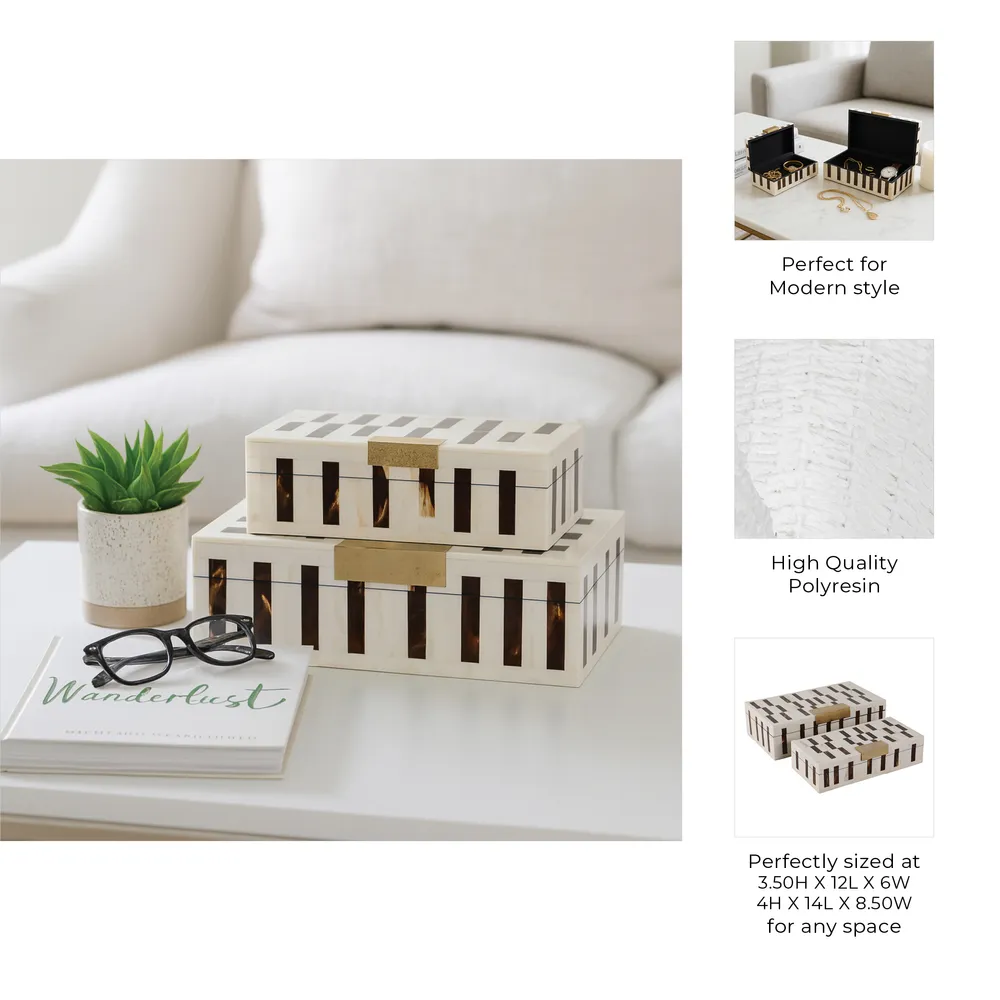 CHLOETON SET OF 2 BROWN BOXES 5 (IN)