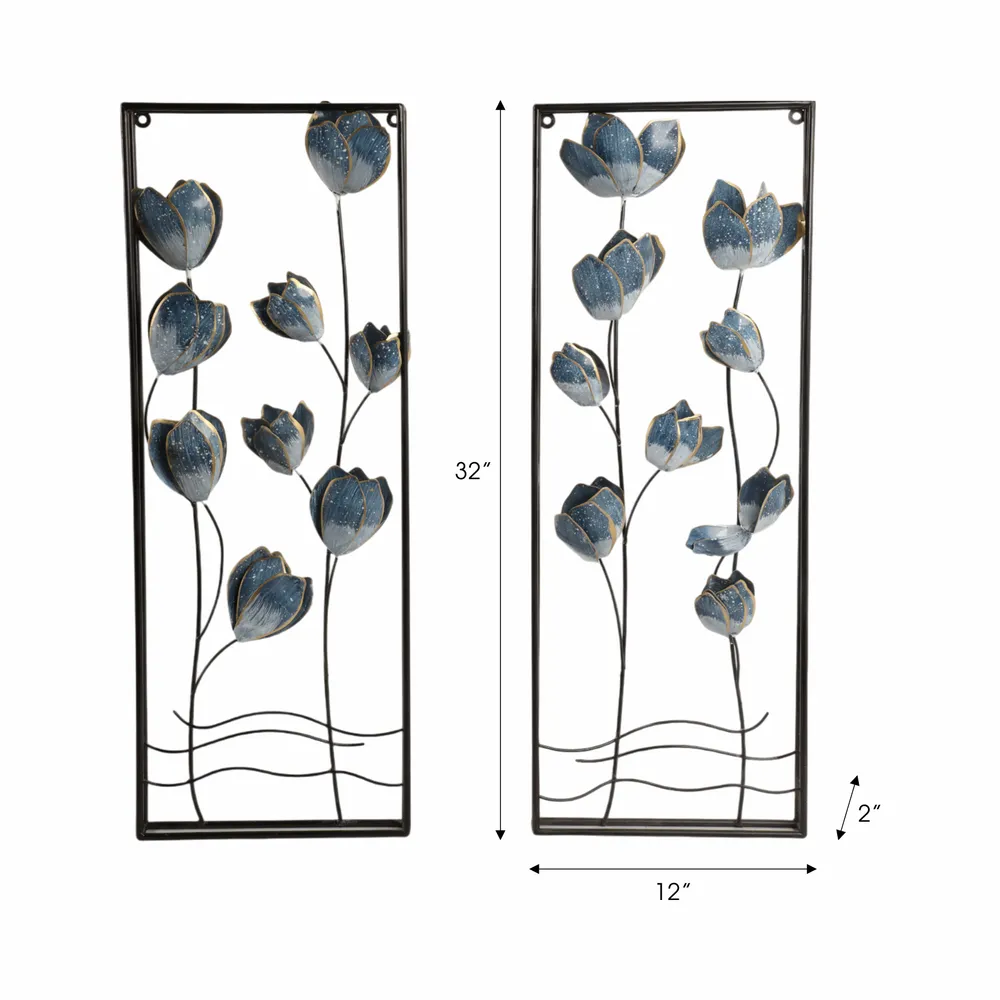TANNERBEACH SET OF 2 BLUE METAL WALL 32 (IN)