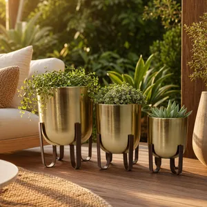 TRENTONDALE SET OF 3 GOLD PLANTER 15 (IN) 6