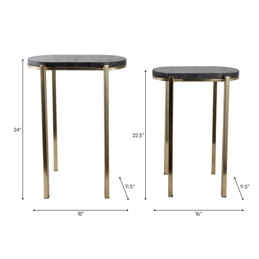 ENOCHVALE SET OF 2 BLACK TABLE 24 (IN)