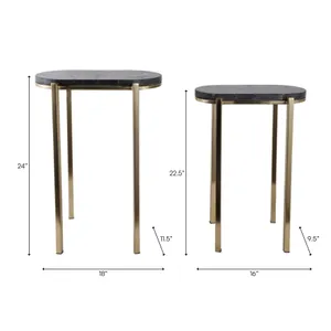 ENOCHVALE SET OF 2 BLACK TABLE 24 (IN) 9