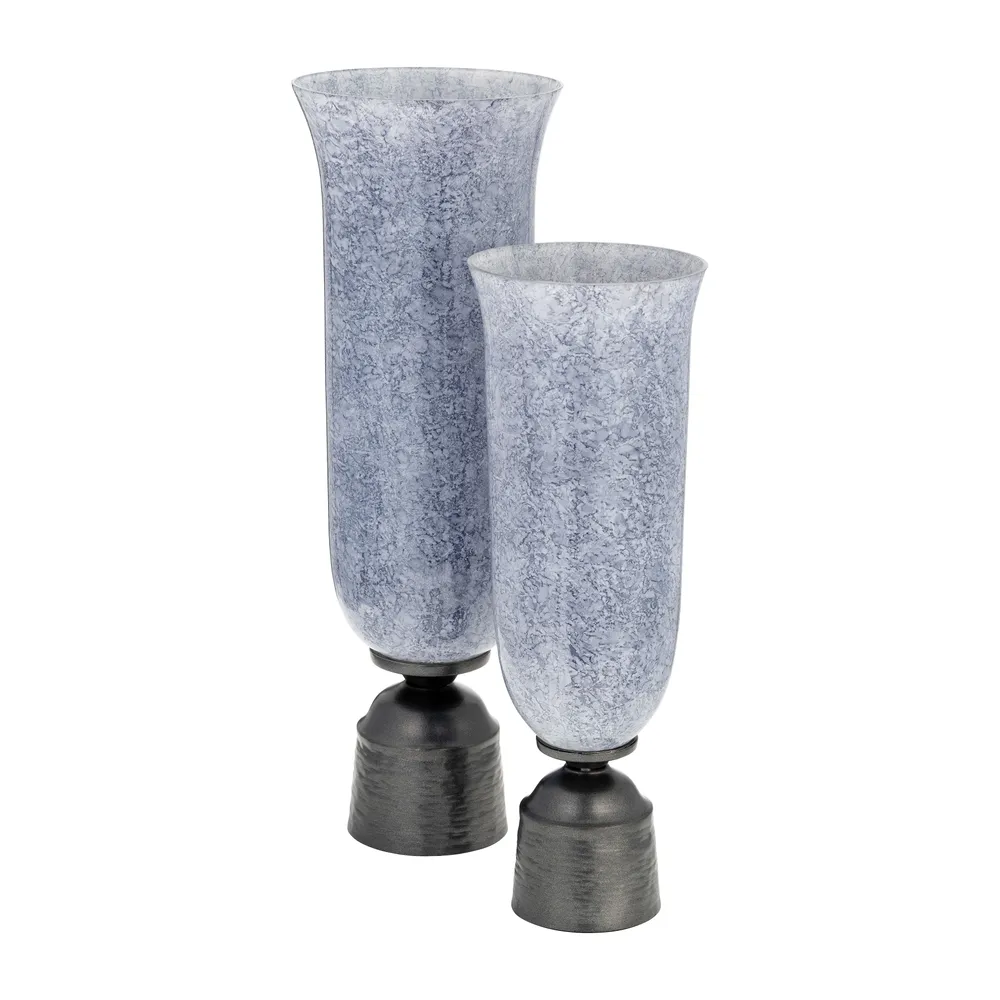 ELTONBROOK BLUE GLASS VASE 16 (IN)