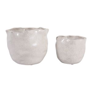 DRAPERSTONE SET OF 2 IVORY PLANTER 6 (IN) 4