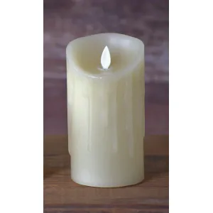 Cream Drip Moving Flame LED Candle 3in by 6in 2
