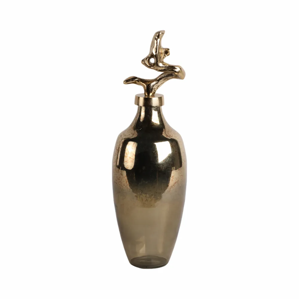 BRAMRUN GOLD GLASS VASE 16 (IN)