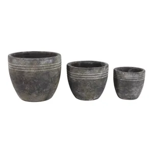 EDGEGATE SET OF 3 BROWN PLANTER 8 (IN) 1