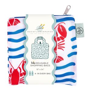 Lobster Waves blu Reusable Shopping Bag 5