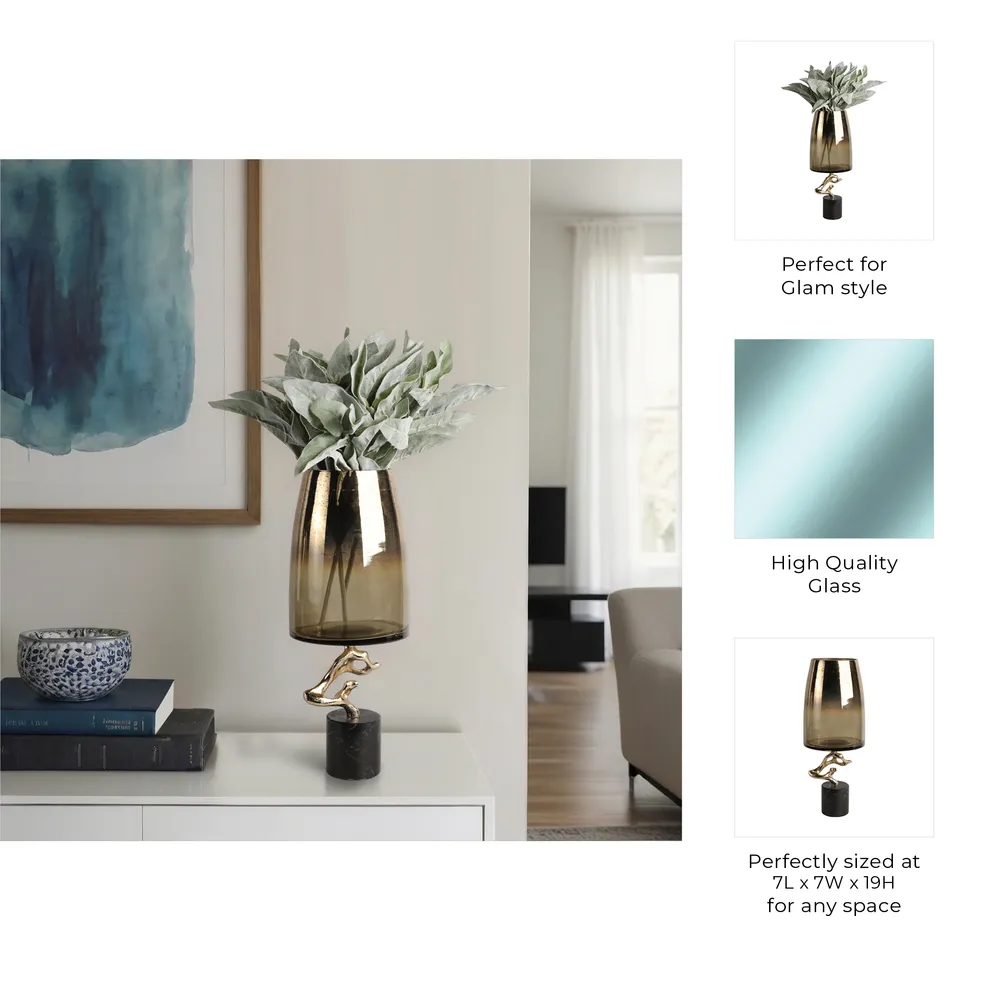 CARTERLAND GOLD GLASS VASE 19 (IN)