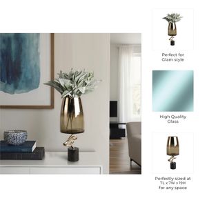 CARTERLAND GOLD GLASS VASE 19 (IN) 11