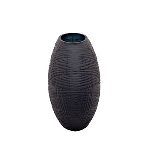 HELTONWELL BLACK GLASS VASE 8 (IN) 4