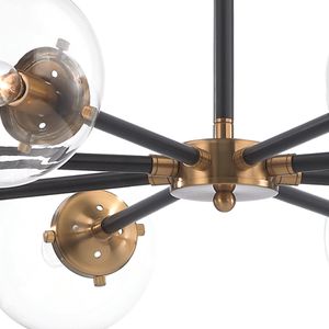 Boudreaux 36'' Wide 8-Light Chandelier - Matte Black with Antique Gold 2
