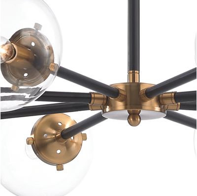 Boudreaux 36'' Wide 8-Light Chandelier - Matte Black with Antique Gold