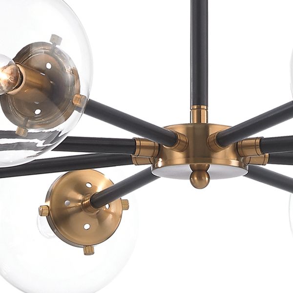 Boudreaux 36'' Wide 8-Light Chandelier - Matte Black with Antique Gold
