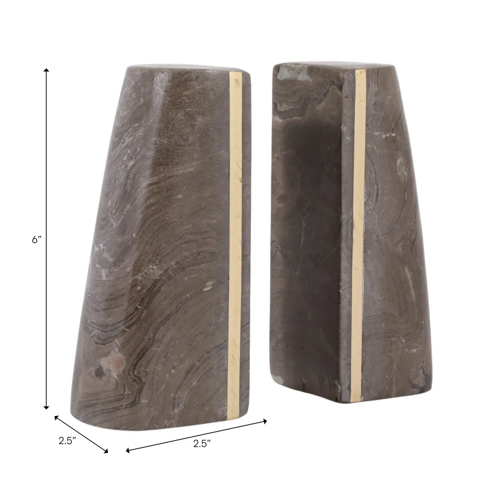 ROMANLAND SET OF 2 BROWN BOOKENDS 6 (IN)
