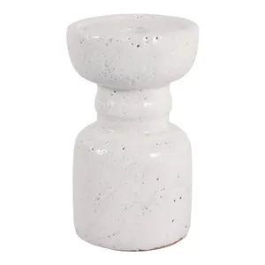 BARTONTON WHITE CANDLE HOLDER 7 (IN) 1
