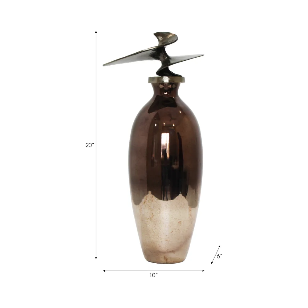 CEDARFORD BRONZE GLASS VASE 20 (IN)