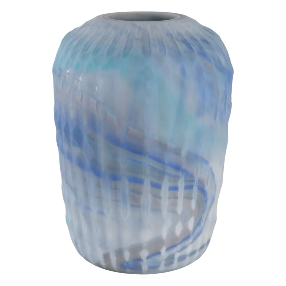 KIRBYWAY BLUE GLASS VASE 14 (IN)