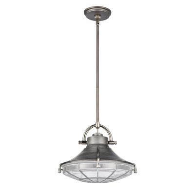 Urbanite 13″ Wide 1-Light Pendant - Weathered Zinc