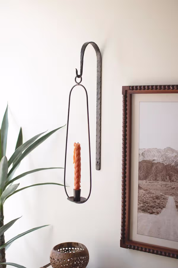 Hanging Oval Wall Taper Candle Holder