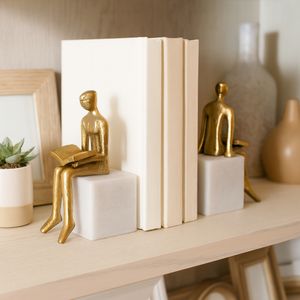 PAXTONLAKE SET OF 2 WHITE BOOKENDS 8 (IN) 9