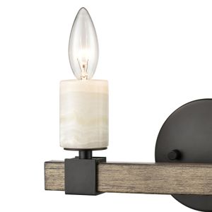 Stone Manor 12'' Wide 2-Light Vanity Light - Matte Black 3