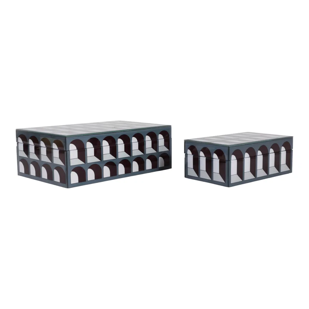 GROVERRIDGE SET OF 2 BLACK BOXES 4 (IN)