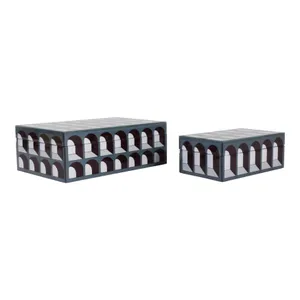 GROVERRIDGE SET OF 2 BLACK BOXES 4 (IN) 5