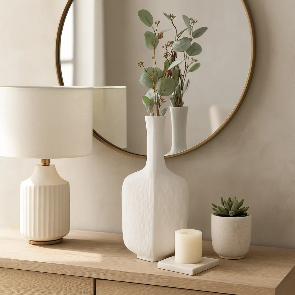 YATESFIELD WHITE VASE 19 (IN)
