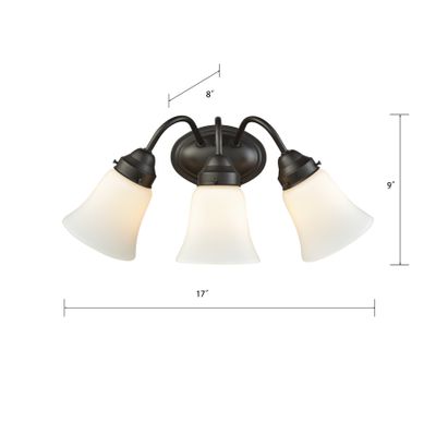 Califon 17'' Wide 3-Light Vanity Light - Oil Rubbed Bronze