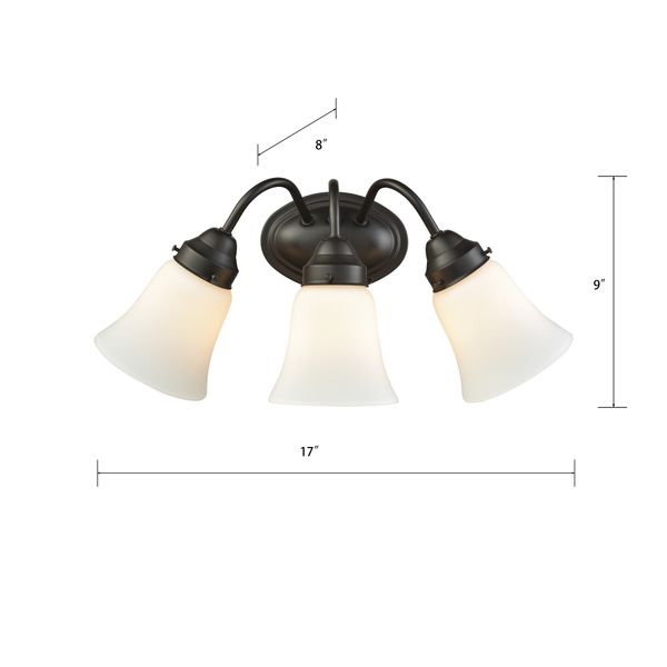 Califon 17'' Wide 3-Light Vanity Light - Oil Rubbed Bronze