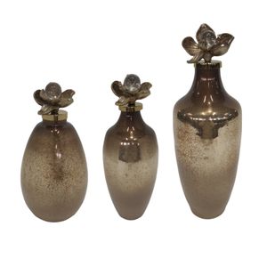 HOLLISPARK SET OF 3 BLACK GLASS VASES 18 (IN) 1
