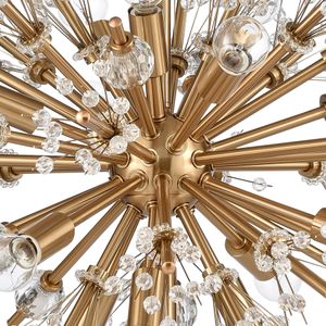 Starburst 20'' Wide 15-Light Chandelier - Satin Brass 3