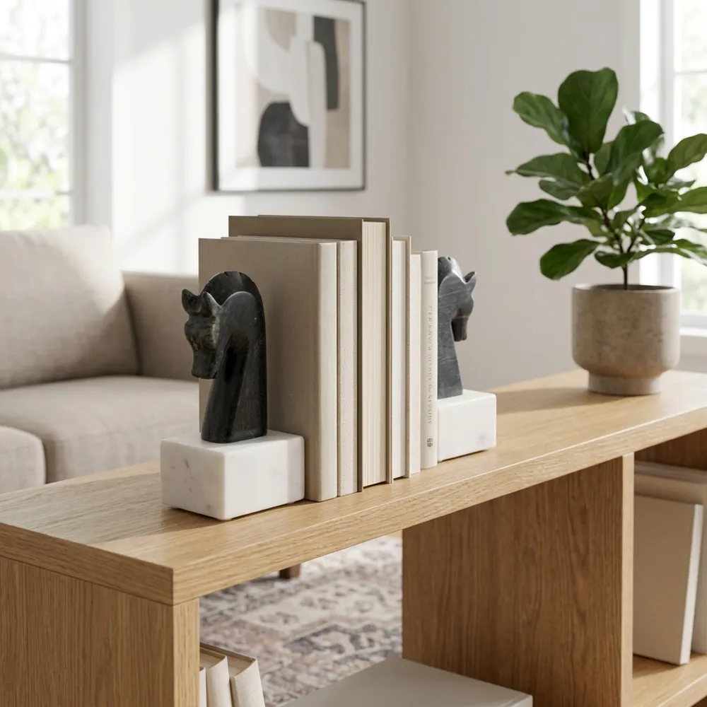 NICOLEWOOD SET OF 2 BLACK BOOKENDS 7 (IN)