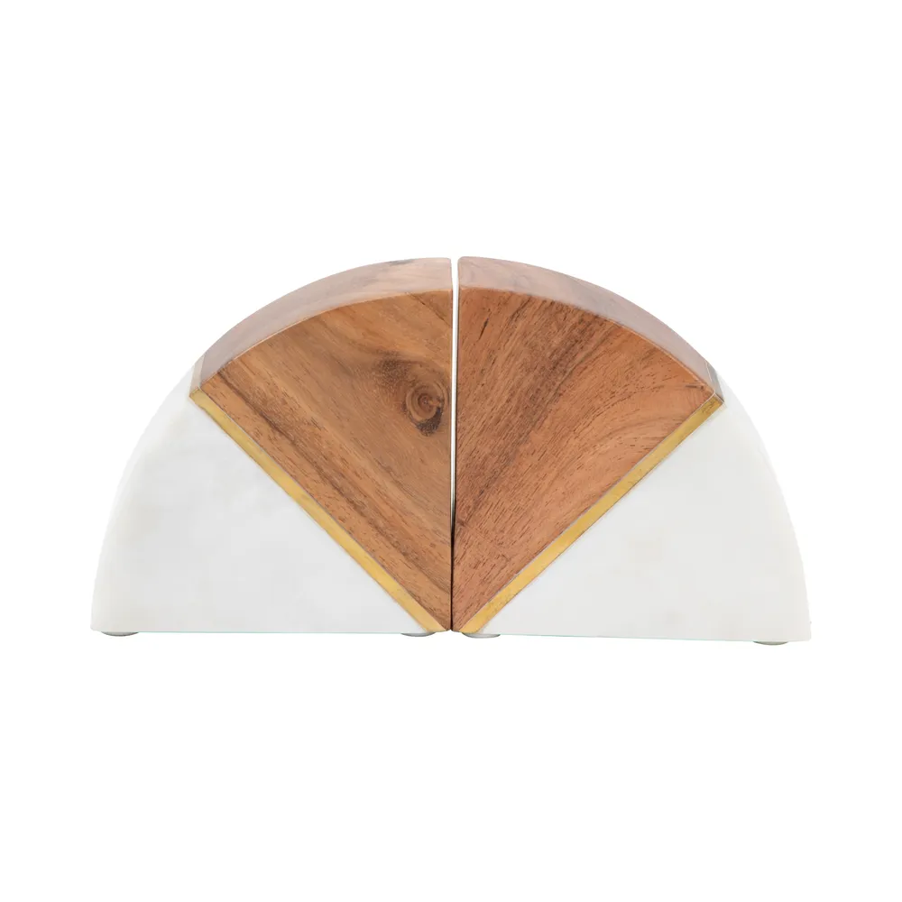 HAMPTONWICK SET OF 2 WHITE BOOKENDS 5 (IN)