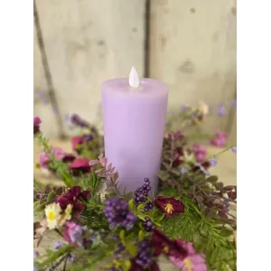 Lavender Moving Flame LED Candle 3x6in 2