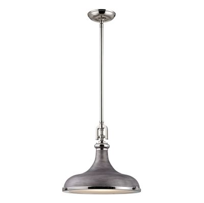 Rutherford 15″ Wide 1-Light Pendant - Weathered Zinc
