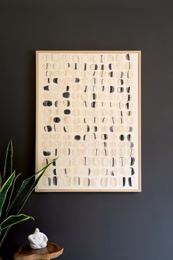 Framed Abstract Stones Painting