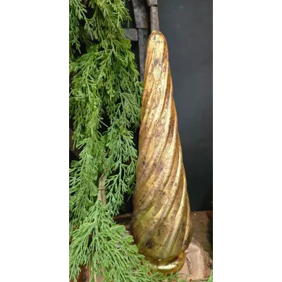 Large Antique Gold Glass Tree 15.5x4.5x4.5in