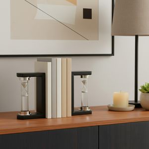 RAFEMOOR SET OF 2 BLACK BOOKENDS 8 (IN) 11