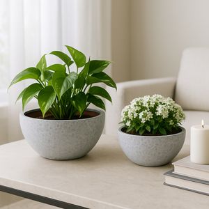 BYRONHAM SET OF 2 WHITE PLANTER 6 (IN) 9