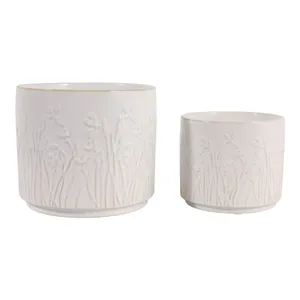 DANEBY SET OF 2 IVORY PLANTER 7 (IN) 4