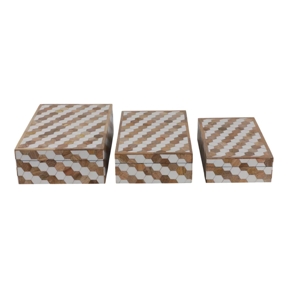 GALTONOAK SET OF 3 BROWN BOXES 4 (IN)
