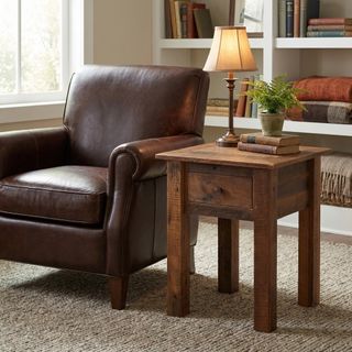 Barnwood One Drawer End Table