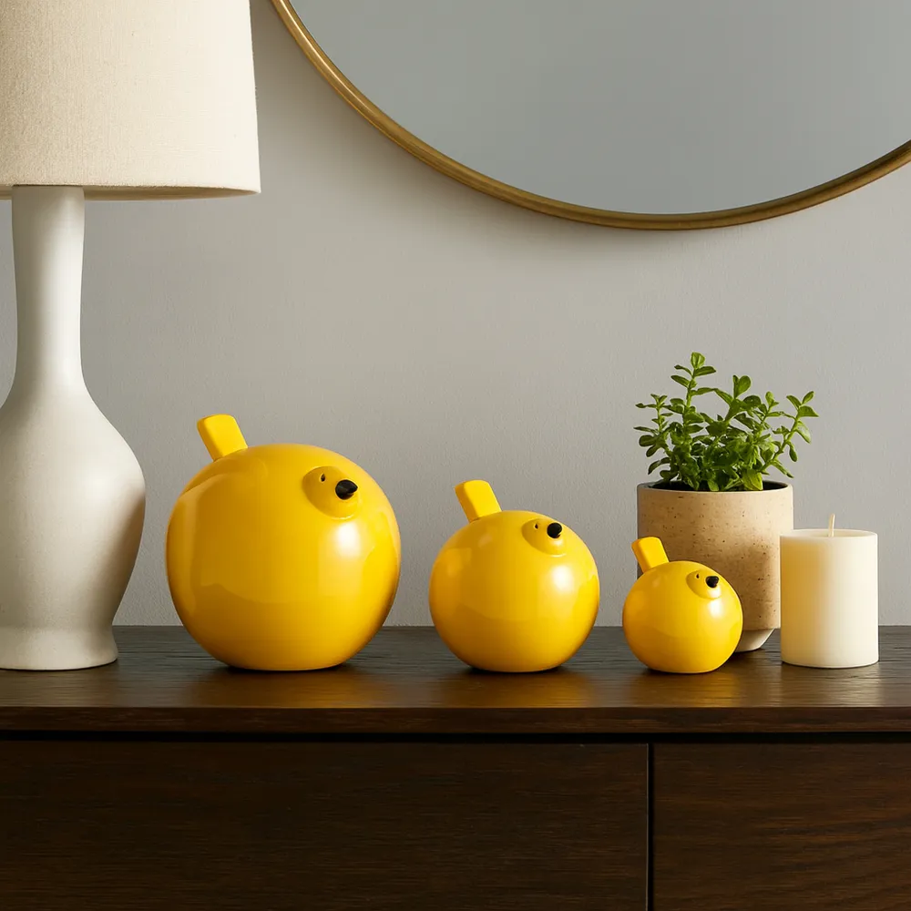 HARKENLEY SET OF 3 YELLOW DECOR 7 (IN)
