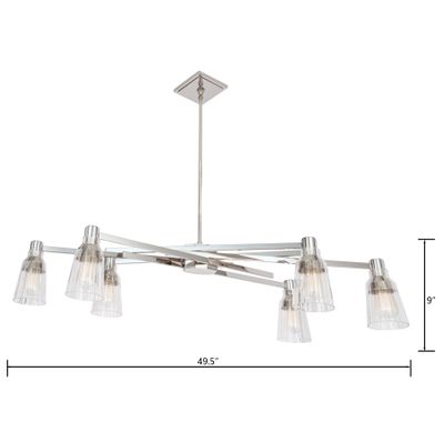 Carnival 49.5″ Wide 6-Light Chandelier - Polished Nickel