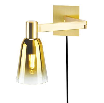Audrey 10″ High 1-Light Swingarm Sconce - Satin Brass
