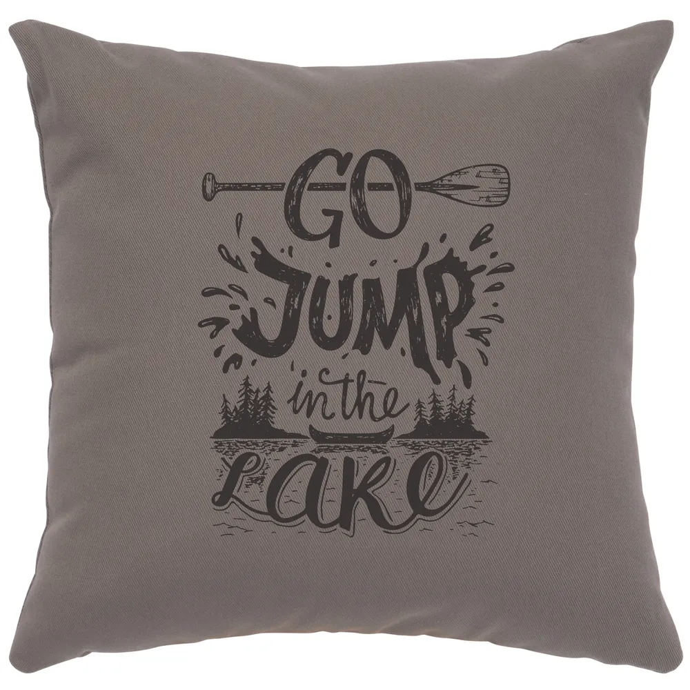 Image Pillow - Jump in Lake - Cotton Chrome